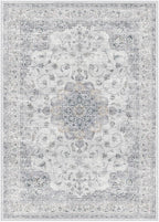 HUGEAR Machine Washable Area Rugs 5x8 Vintage Blue Living Room Bedroom Rug Neutral Style Non Slip Stain Resistant Low Pile Throw Carpet for Office Home Retro Aesthetic Modern Decor