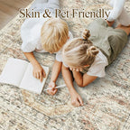 6x9 Area Rug for Living Room Washable 6x9 Non-Slip Modern Rugs for Bedroom Dinning Room Ultra-Thin Indoor Brown Pink