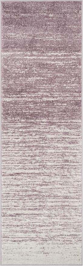 SAFAVIEH Adirondack Collection Runner Rug - 2'6" x 10', Cream & Purple, Modern Ombre Design, Non Shedding & Easy to Clean, Ideal for Hallway, Foyer, Kitchen, Entryway, Bedroom (ADR113L)