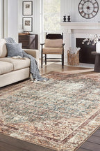 Keen Home Design 6x9 Rug - Machine Washable Area Rug with Non-Slip Backing, Ideal for Living Room, Dining Room, Bedroom - Vintage, Easy Clean, Durable, Low Pile - (6' x 9')