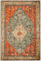 COMSLE Boho Area Rug, 2' x 4' Machine Washable Rugs for Entryway Faux Wool Small Rugs Distressed Throw Rug Non-Slip Floor Carpet for Indoor Bedroom Kitchen Living Room
