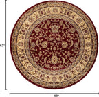 Unique Loom Voyage Collection Traditional Oriental Classic Intricate Design Area Rug (5' 0 x 5' 0 Round, Red/Gold)