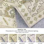 5x7 Area Rug Machine Washable Boho Rug for Living Room,Ultra-Thin Low Pile Carpet,Lightweight Indoor Printed Rug,Non Slip Floral Area Rug for Bedroom, Dining Room, Home Office,Taupe