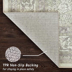 vivorug Runner Rug 2'x8' Vintage Floral Washable Non-Slip Runners for Hallways Kitchen Entryway Laundry Room Carpet Hallway Runner Sage Green