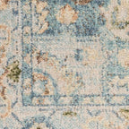 Nourison Home Astra Machine Washable Beige Blue 3'3" x 5' Area Rug - Easy Clean, Non Shedding, Bed Room, Living Room, Dining Room, Kitchen (3' x 5')
