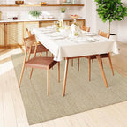 Collive Boho Living Room Rugs 5X8 ft, Washable Area Rug Woven Cotton Modern Bedroom Rugs, Tan Floor Carpet Braided Rug for Dining Room Living Room Nursery Room, Outdoor Rug for Patio Balcony Decor