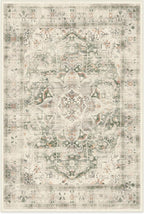 RUGGABLE Washable Vintage Area Rug – Sarrah Sage 6x9, Stain-Resistant, Non-Slip – Medium Machine Washable Rugs for Living Room, Bedroom, Hallway, Entryway & Office–with Cushioned Pad