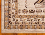 Unique Loom Taftan Collection Border Geometric Tribal Inspired Design Area Rug (3' 0 x 16' 5 Runner, Ivory/ Tan)