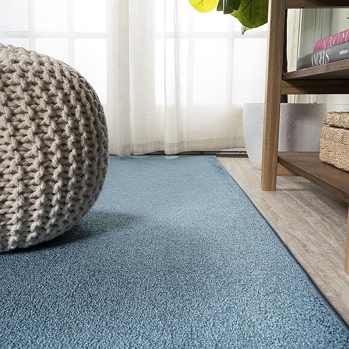 Eyely UES100H-3OV Supersoft Haze Solid Low-Pile Indoor Area Rug Casual;Contemporary;Solid;Traditional, Bedroom, Kitchen, Living Room, Easy-Cleaning, Non-Shedding, 3 X 5 Oval, Turquoise
