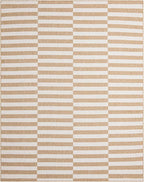 Unique Loom Outdoor Striped Collection Area Rug - Striped (7' 10" x 10' Rectangle Taupe/Ivory)