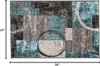 Rugshop Contemporary Abstract Circle Design Soft Area Rug 2' x 3' Gray