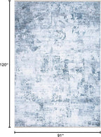 Bloom Rugs Caria Washable Non-Slip 8x10 Rug - Blue/Gray Modern Abstract Area Rug for Living Room, Bedroom, Dining Room, and Kitchen - Exact Size: 7'8" x 10'
