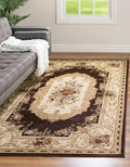 Rugs.com Chateau Collection Rug – 7' x 10' Brown Medium Rug Perfect for Bedrooms, Dining Rooms, Living Rooms
