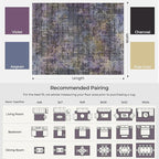 Kokia Abstract Area Rugs 9x12 Bedroom Washable Decor Low Pile Non-Slip Non-Shedding Indoor Black Gray Carpet Foldable Stain Resistant Floor Mat Living Room Dining Room, Oslo Nebula