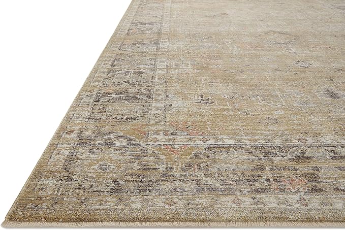 Loloi Magnolia Home by Joanna Gaines Millie Collection MIE-03 Gold/Charcoal 2'-7" x 14', .25" Pile Height, Runner Rug