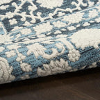 Nourison Home Grace Blue 5'3" x 7'3" Area Rug - Easy Clean, Non Shedding, Bed Room, Living Room, Dining Room, Kitchen (5' x 7')