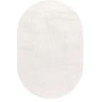 Eyely UES100T-6OV Supersoft Haze Solid Low-Pile Indoor Area Rug, Coastal, Bohemian, Minimalist, Classic, Casual for Bedroom,Kitchen,Living Room,Non Shedding,Easy-Washing, Cream, 6 X 9 Oval