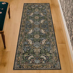 Floral Kitchen Runners - 2x6 Runner Rug for Hallway Bathroom Laundry Room Bedroom Beside Bed Entryway, Boho Birds Leaves Patterned Non Slip Low Pile Washable Rugs