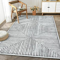 Bloom Rugs Washable Non-Slip 6' x 9' Rug - Black/Ivory Striped Area Rug for Living Room, Bedroom, Dining Room, and Kitchen - Exact Size: 6' x 9'
