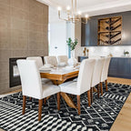 Rugshop Boho Black and White Tribal Area Rug – Geometric Diamond and Stripe Pattern Carpet for Living Room, Bedroom, or Entryway – Soft Modern Bohemian Floor Décor 7' 10" x 10' Black