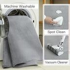 Solid Washable Area Rug - 3x5 Medium Pile Faux Cashmere Carpet for Living Room Bedroom, Grey