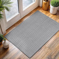 CAMILSON Modern Gray Non Slip Door Mat Rug 2x3 Ultra Soft High Pile Entryway Rugs Non Skid Rubber Backing Durable & Easy to Clean Carpet for Kitchen Bathroom Indoor Use (2 x 3 Gray)