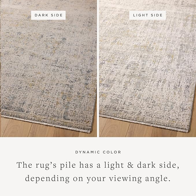 Loloi Amber Lewis Alie Collection ALE-02 Sand/Sky 5'-3'' x 5'-3'', .13'' Pile Height, Round Area Rug