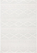 SAFAVIEH Tulum Collection Accent Rug - 2' x 4', Ivory & Light Grey, Moroccan Boho Tribal Design, Non-Shedding & Easy to Clean, Ideal for Front Door, Kitchen, Entryway, Foyer (TUL272G)