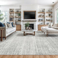 Valenrug Washable Rug 5x7 - Stain Resistant 5x7 Area Rugs for Living Room, Non Slip Backing Printed Rugs for Bedroom, Folable Machine Washable Area Rug (5'x7', Grey)