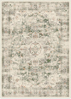 RUGGABLE Washable Vintage Area Rug – Sarrah Sage 10x14, Stain-Resistant, Non-Slip – Large Machine Washable Rugs for Living Room, Bedroom, Hallway, Entryway & Office–with Cushioned Pad