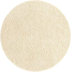 Unique Loom Solid Shag Collection Area Rug (5' 3" Round, Pure Ivory)