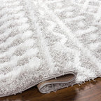 Livabliss Hapsburg Moroccan Shag Area Rug, 2' x 2'11", Light Gray