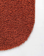 Unique Loom Solid Shag Collection Area Rug (7' 10" x 10' Oval, Terracotta)