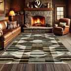 Large Living Room Area Rug 6x8ft,Modern Geometric Rugs, Multicolor Low Pile Farmhouse Carpet, Machine Washable & Non-Slip Non-Shedding for Classroom, Bedroom & Dorm