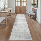 Valenrug Washable Rugs 2x6 - Stain Resistant 2x6 Area Rugs for Living Room, Non Slip Backing Large Area Rugs for Bedroom, Folable Machine Washable Area Rug (2'x6', Grey)