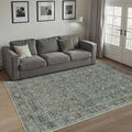 Area Rug 5x7 Gray Living Room Washable Vintage Carpet Non Slip Indoor Retro Traditional Grey Accent Throw Large Rug for Office Kitchen Bedroom Dining Room