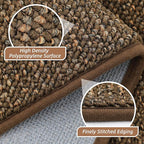 BEQHAUSE Hallway Runner Rugs 2.6x10, Hallway Rug Non-Slip Washable(Rolled-Up NO Creases), Runner Rug Absorbent Stain Resistant Hall Rug Carpet Runner, Entryway Rugs Floor Mat Laundry Room Rugs, Brown