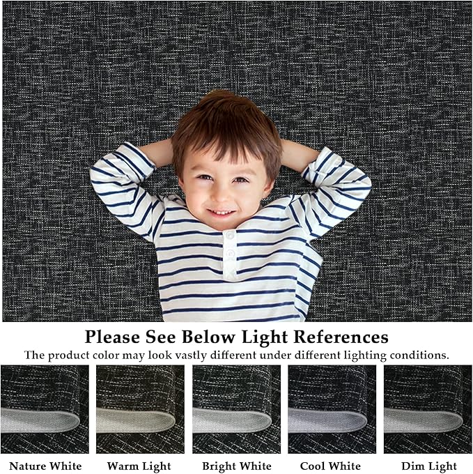 RUGSREAL Bedroom Area Rug 4x6 Modern Abstract Area Rug Stain Resistant Small Living Room Rug Contemporary Dining Room Rug Non-Slip Solid Rug Aesthetic Accent Floor Carpet for Kitchen Office, Black