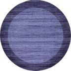 Rugs.com Angelica Collection Rug – 8 Ft Round Navy Blue Medium Rug Perfect for Kitchens, Dining Rooms