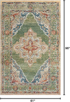 Unique Loom Isabella Collection Area Rug - Rossellini (5' 1" x 8' Rectangle, Green/ Blue)
