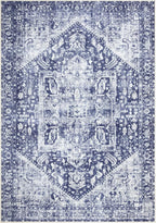 Bloom Rugs Washable Non-Slip 9' x 12' Rug - Blue/Ivory Traditional Area Rug for Living Room, Bedroom, Dining Room, and Kitchen - Exact Size: 9' x 12'