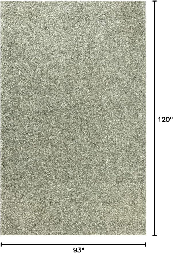 Eyely UES100O-8 Supersoft Haze Solid Low-Pile Indoor Area Rug Casual;Contemporary;Solid;Traditional, Bedroom, Kitchen, Living Room, Easy-Cleaning, Non-Shedding, 8 X 10, Green