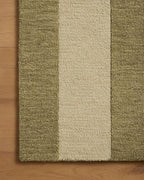 Loloi Leanne Ford Craven Collection CVN-01 Light Olive/Oatmeal 3'-6" x 5'-6" Accent Rug Geometrical, Patterned, Neutral, Entryway, Mudroom, Bathroom, and Kitchen
