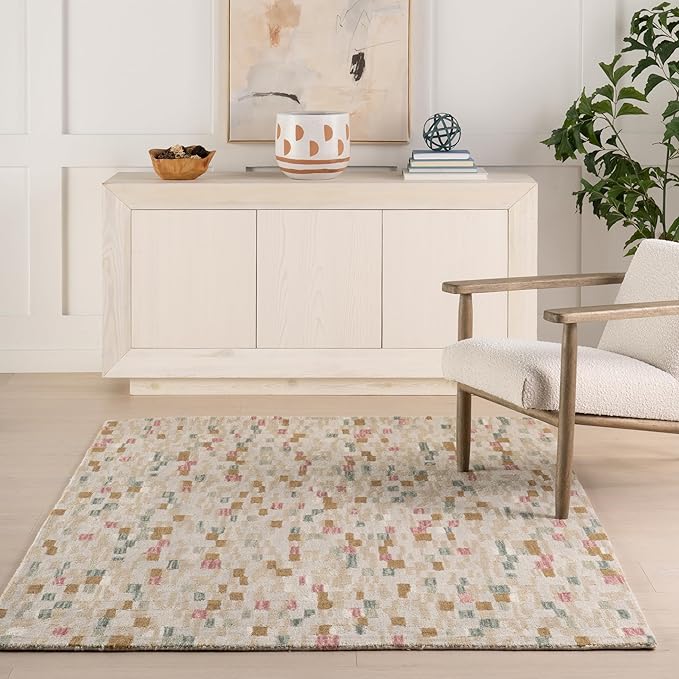 Dash & Albert Ashmore Multi Hand Micro Hooked Wool Rug, 5 X 8 Feet, Multicolored Geometric Pattern