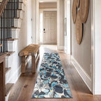 Rugshop Gray Large Floral Non-Slip Runner Rug Fade Resistant for Hallway, Entryway and Kitchen, 2'7" x 10'