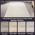 Well Woven Custom Size Hallway Stair Runner - Choose Your Length - 27 Inches Wide x 19 Feet Long Runner (27" x 19' Runner) Rug - Ivory Sibi Soft Touch, Modern Abstract - Hi-Lo Pile