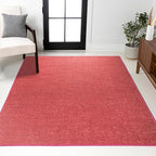 JONATHAN Y Haze Solid Low-Pile Red Indoor Area Rug 5x8, Coastal,Bohemian,Minimalist,Classic, Easy-Cleaning for Living Room,Bedroom,Kitchen,Pet Friendly,Non-Shedding (SEU100E-5)
