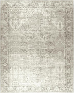 ReaLife Rugs Machine Washable Area Rug - Living Room Bedroom Bathroom Kitchen Entryway Office - Padded Low Pile Stain Resistant Premium - Boho Farmhouse Vintage - Lyle - Beige Ivory 5' x 7'