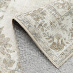 2x3 Area Rug Beige Washable Entryway Door Mat Indoor Vintage Medallion Floral Carpet Kitchen Bathroom Distressed Entrance Retro Small Non Slip Accent Throw Bedroom Office Dining Living Room