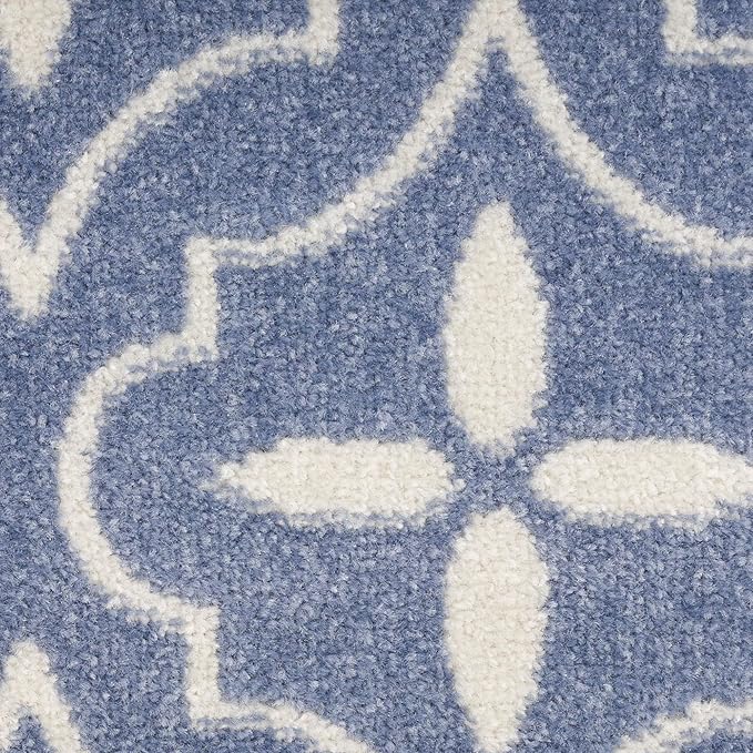 Nourison Home Nourison Essentials Blue Ivory 4' x 6' Area Rug - Easy Clean, Non Shedding, Bed Room, Living Room, Dining Room, Kitchen (4' x 6')